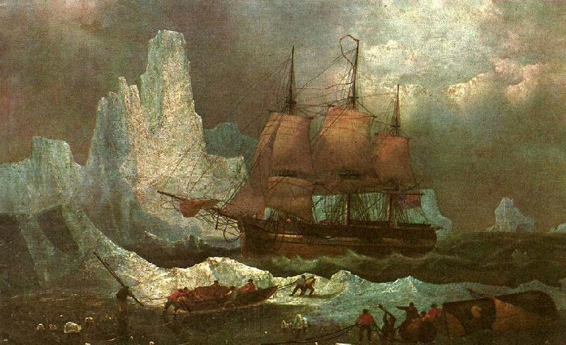 unknow artist rekonstruktion av en handelse under franklins sista resa Norge oil painting art